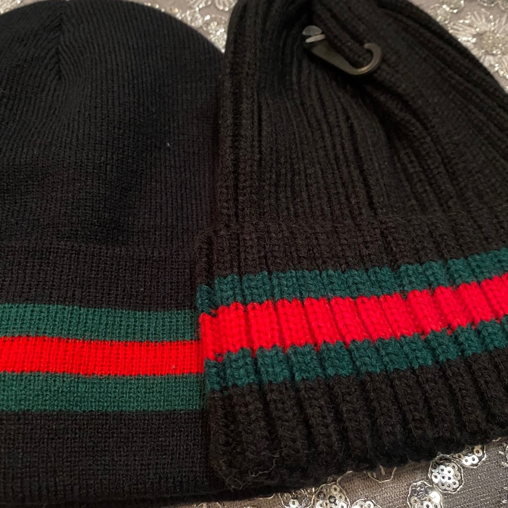 Green red stripe fashion design winter hats - Picture 6 of 6